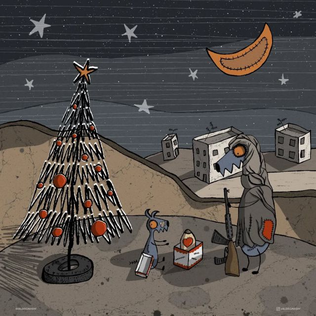 Natale arriva ogni anno, anche se ormai è passato, persino in quei luoghi dove il Natale non viene celebrato per ragioni culturali e religiose. Ho disegnato questa tavola nel novembre 2024, meditando sul Natale e su quei bambini che, anziché ricevere giocattoli e dolcezza, avrebbero trovato solo l'amara realtà della guerra. Ho pensato alla Palestina, all'Ucraina e tutti quei territori martoriati dai conflitti. Siamo l'unica specie vivente in grado di distruggerci, di ucciderci e di annientare tutto ciò che esiste. Se questo rappresenta l'evoluzione, allora abbiamo raggiunto un primato inquietante!

Christmas comes every year, even if it has already passed, even in those places where Christmas is not celebrated for cultural and religious reasons. I drew this panel in November 2024, reflecting on Christmas and on those children who, instead of receiving toys and sweetness, would have encountered only the bitter reality of war. I thought of Palestine, Ukraine, and all those territories scarred by conflicts. We are the only living species capable of destroying ourselves, of killing each other, and of annihilating everything that exists. If this represents evolution, then we have reached a disturbing record!

#Natale #Christmas #antiwar #war #conflict #peace #politicalart #artwithamessage #globalconflict #evolution #humanity #stopwar #realtàamare #scars #conflictart #politics #society #artforchange #documentaryart #reflecting #wokeart #worldincrisis #wolfy #drawings #manifestation #history #resistance #globalissues #thedarkside #futureofhumanity