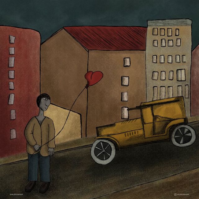 Nella periferia italiana del primo Novecento, sotto un cielo carico di carbone, Mario attende la sua amata, deciso a regalarle un sogno da vivere insieme. Eppure, cosa può essere un sogno, si chiede, quando la realtà è così opprimente da impedire persino alla mente di concepirne uno? Un'attesa sospesa nel tempo, simbolo della solitudine e dell'alienazione in un paesaggio irrimediabilmente trasformato dall'uomo. Eppure, il palloncino rimane: una speranza, forse davvero un sogno.

In the Italian outskirts of the early twentieth century, beneath a sky laden with coal, Mario awaits his beloved, determined to gift her a dream to share. And yet, what can a dream be, he wonders, when reality is so oppressive that it even prevents the mind from imagining one? A wait suspended in time—a symbol of loneliness and alienation in a landscape irrevocably transformed by man. And yet, the balloon endures—a beacon of hope, perhaps truly a dream.

#arteillustrata #illustrationart #artecontemporanea #modernillustration #artistsoninstagram #artemoderna #urbanloneliness #solitudineurbana #sironiinspired #mariosironi #digitalillustration #artedigitale #figurativeart #storiadellarte #emotionalart #socialart #illustratorsofinstagram #cuoreenaria #heartballoon #postindustriallandscape #hopeanddespair #nostalgiaurbana #alienazioneurbana #urbanmelancholy #surrealillustration #disegnoartistico #philosophicalart #artlovers #visualpoetry #artedautore
